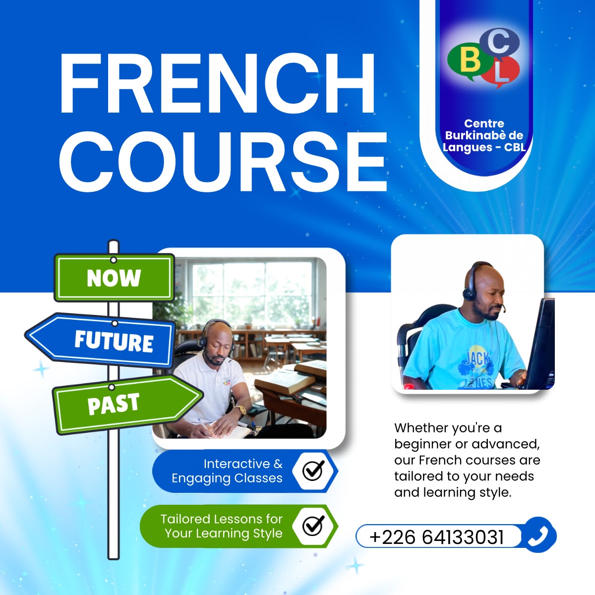Affiche CBL – Cours de français