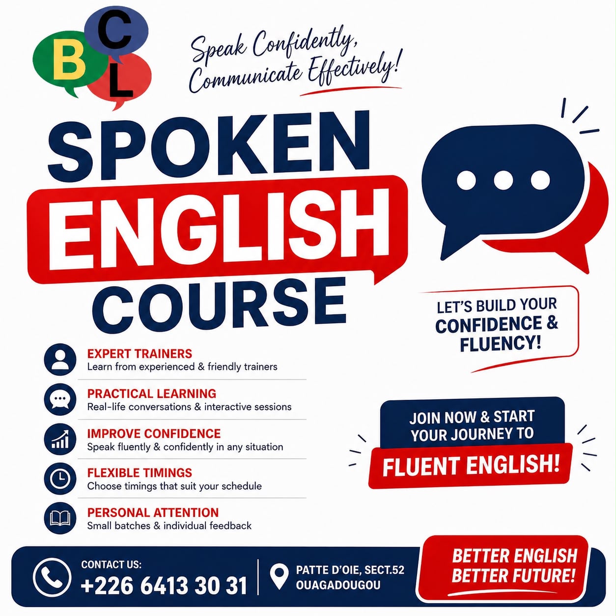 Affiche CBL – Anglais 100 % oral