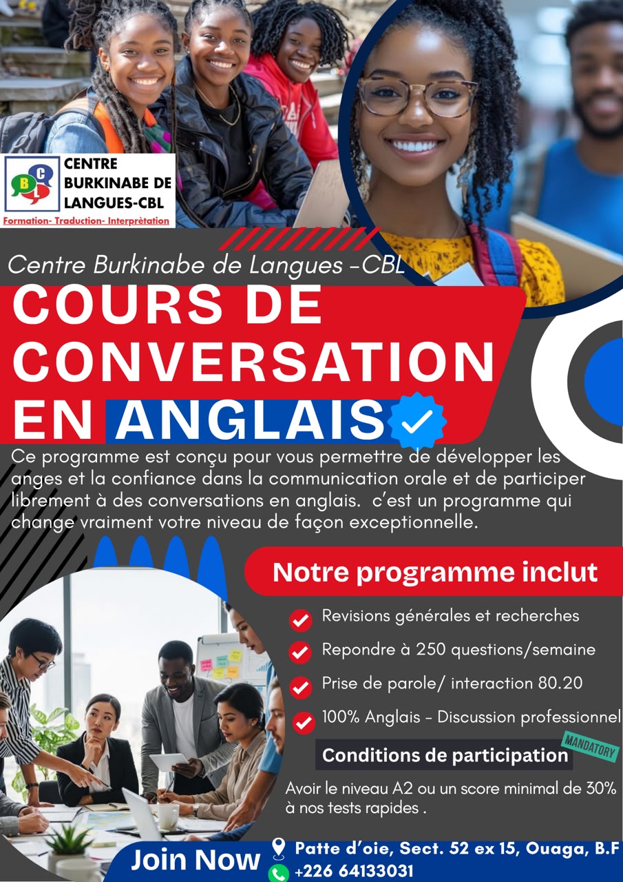Affiche CBL – Conversation en anglais