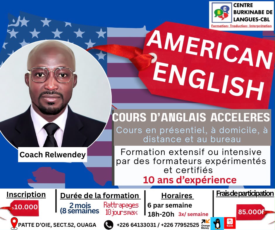 Affiche CBL – Anglais américain – Coach Relwendey